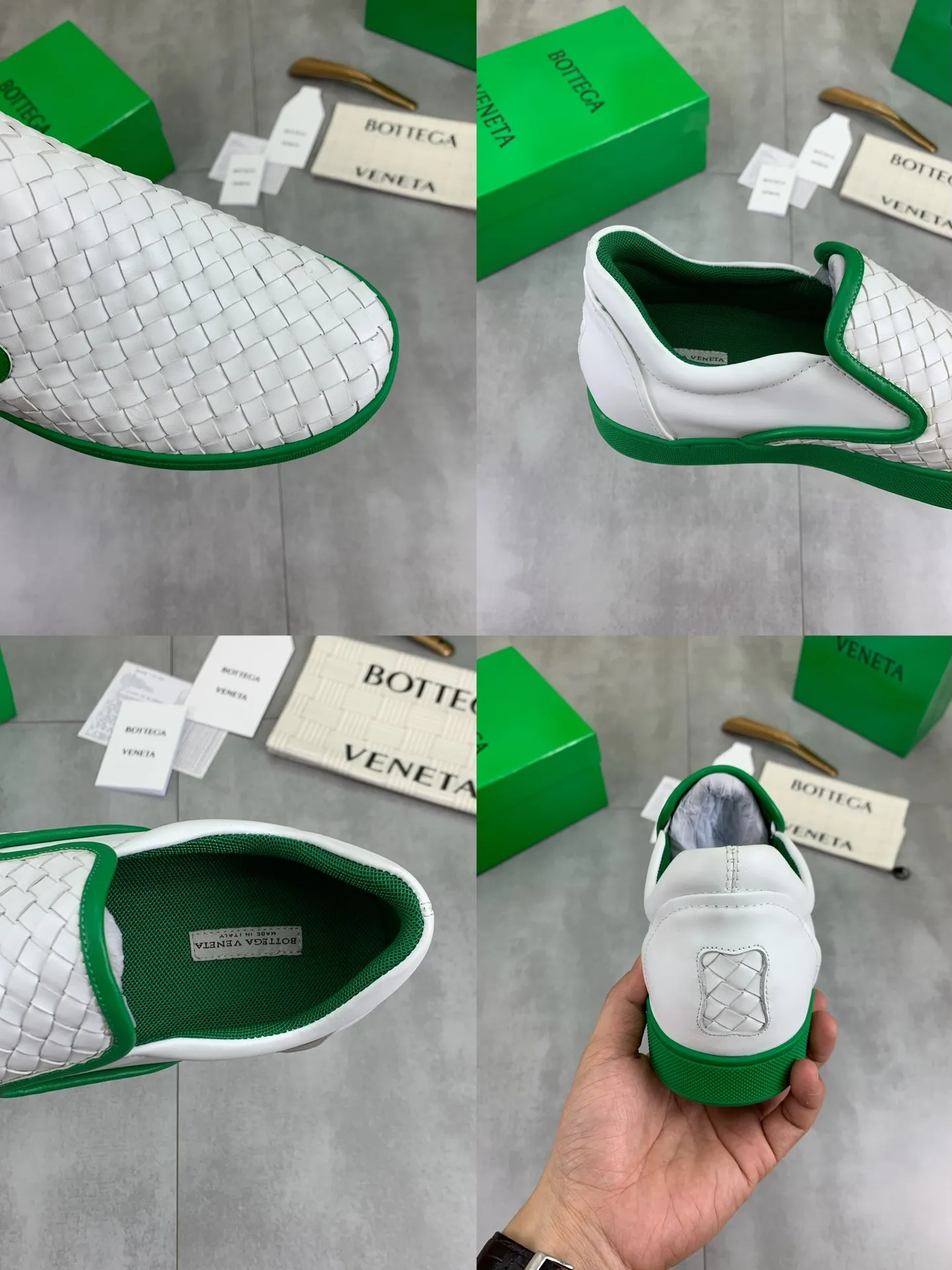 Factory price P720 💰Top quality💎💎💎 BOTTEGA VENETA official website synchronous couple👫The latest top version of the highest version of BV high-top casual shoes in the market, accept material comparison, shoe type comparison, process comparison, practical and textured, versatile, suitable for any occasion, the more you look at it, the more flavorful it becomes. Pure hand-woven craftsmanship - upper material, imported original woven calfskin - high-quality water-dyed cowhide inside - original private model customized outsole -Size: male 39-44 (customized 38 45 46) female 35-39 (customized 34 40 41) Comes with original BV green box, complete packaging.